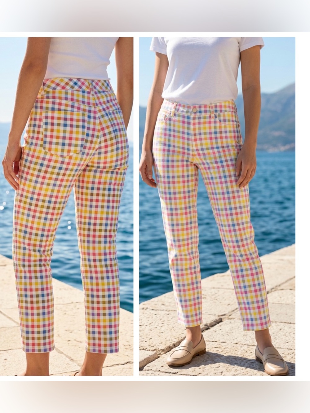 Charter Club Women’s Sz 8 Multicolor Gingham Bristol Capri 5-pocket Pants